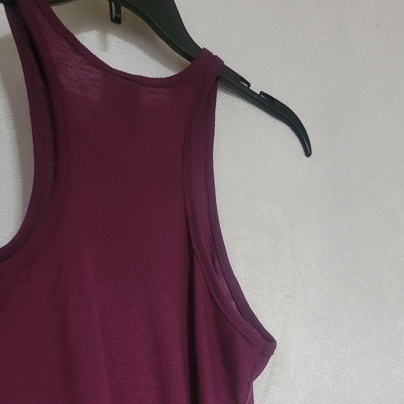 Free People Long Beach Ribbed  Tank Eggplant color XS - Picture 6 of 8